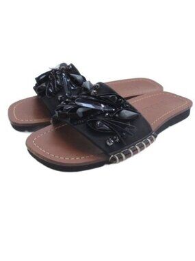 Prada Bijou Flat Sandals Black Brown 35.5